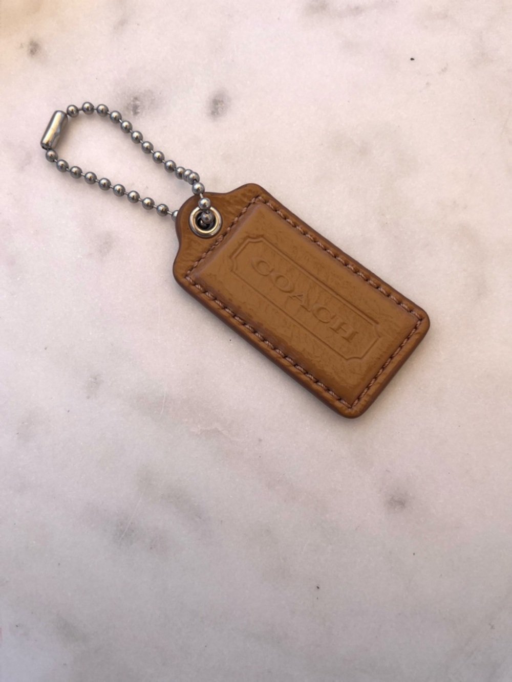 COACH Vintage Patent Leather Hang Tag, Peanut Brown - Picture 2 of 3